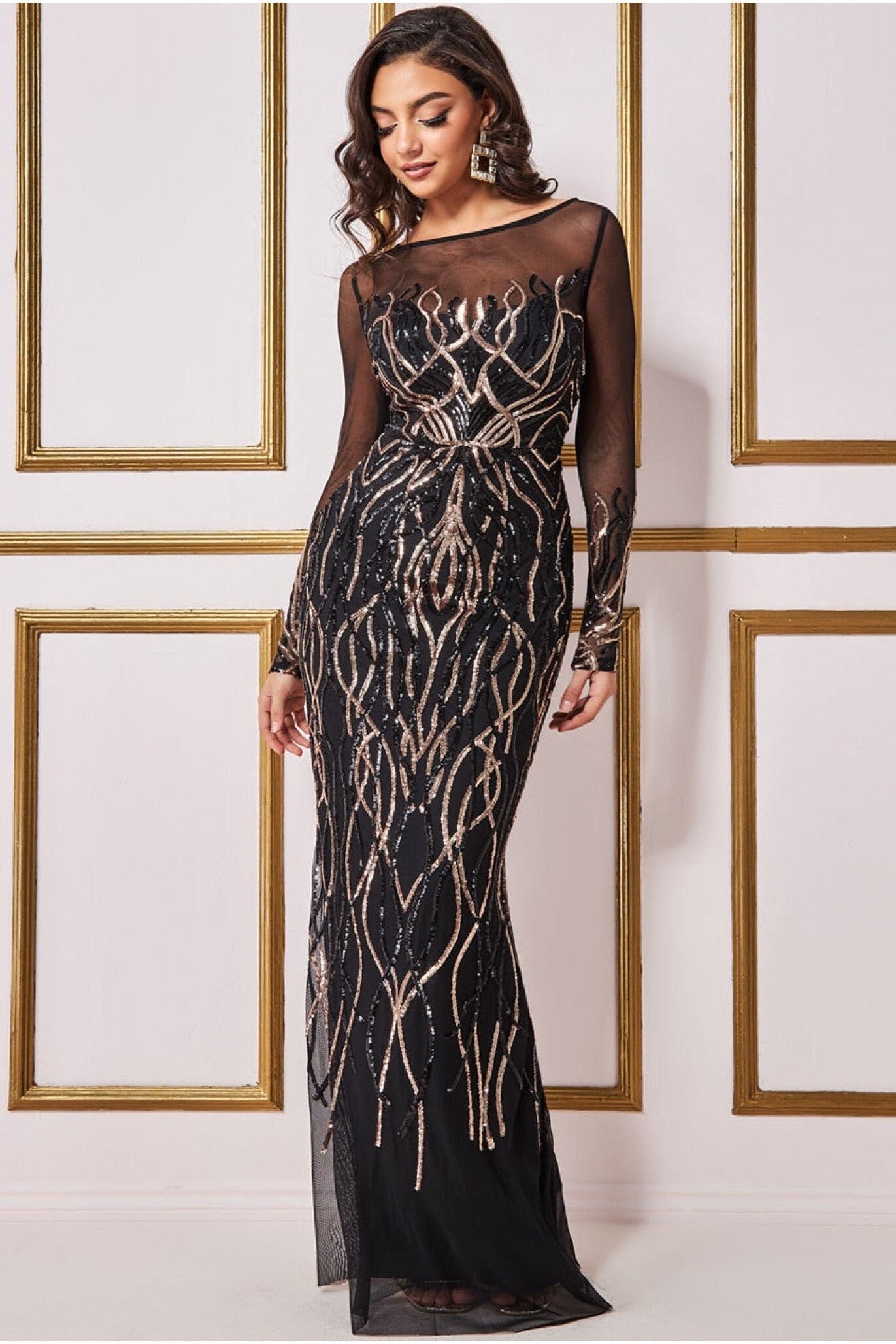 quiz rose gold and black dress