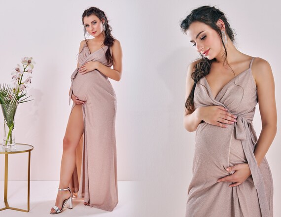 Maternity Full Night Gown- (BLUE Lines)