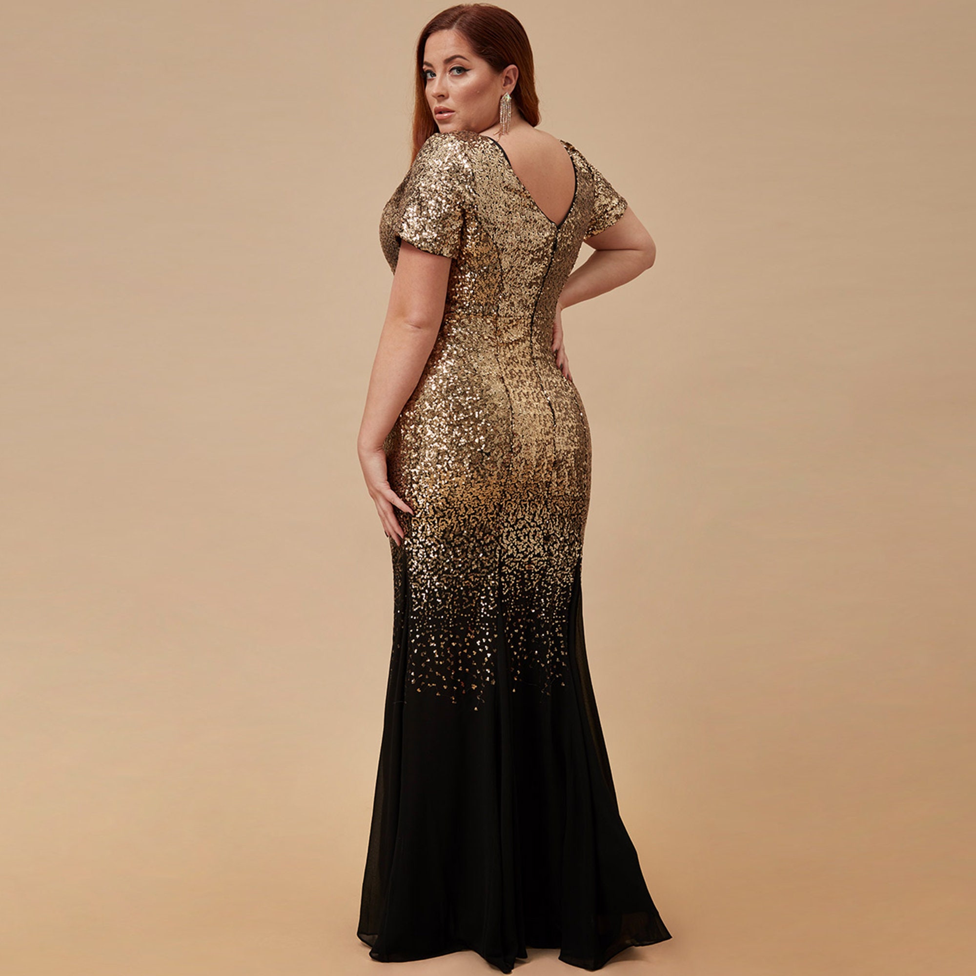 Plus Size Prom Dress Elegant Black And Gold Chiffon And Etsy plus-size-prom-dress-elegant-black-and-gold-chiffon-and-etsy
