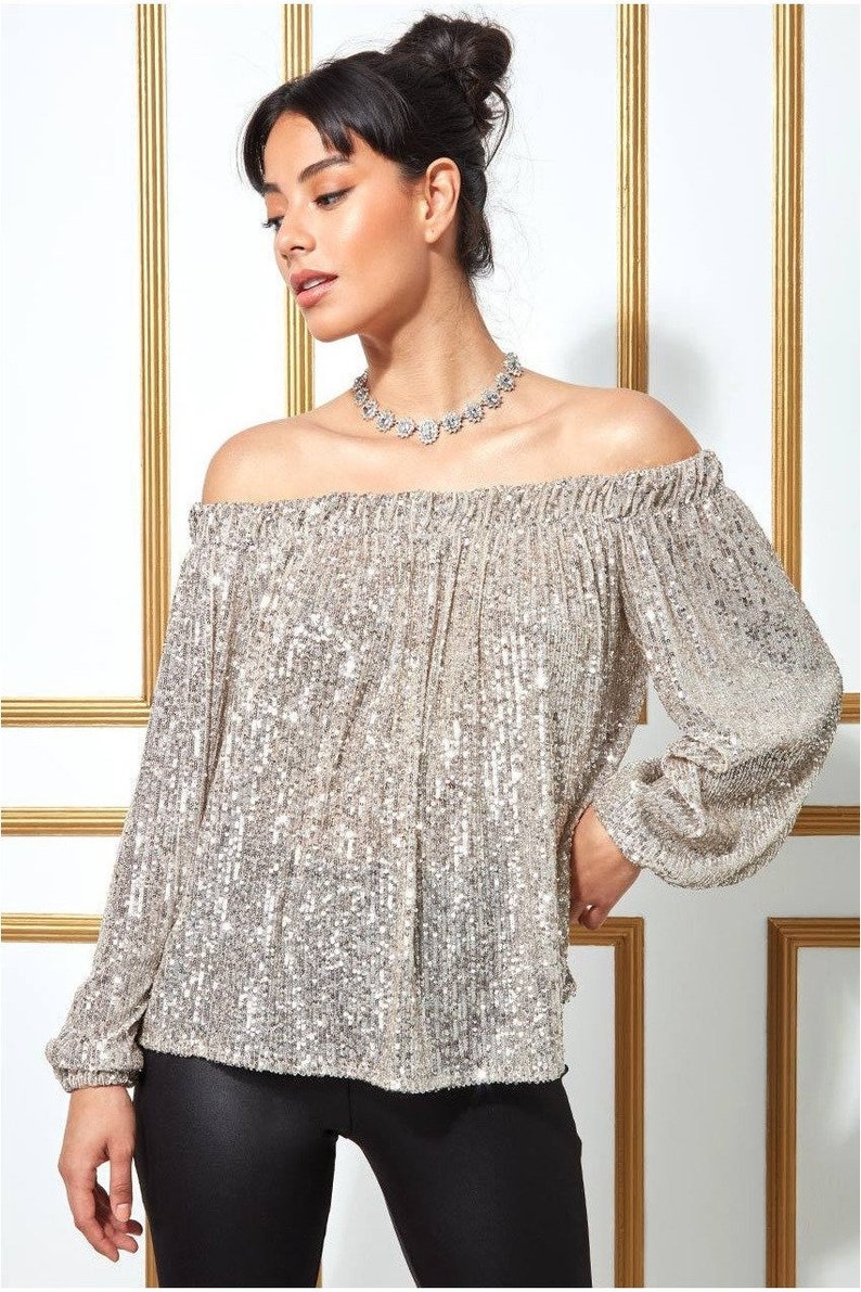 sequin bardot