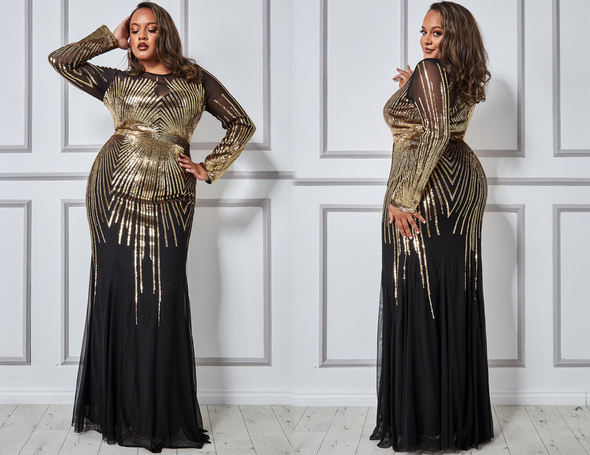 gold metallic dress plus size