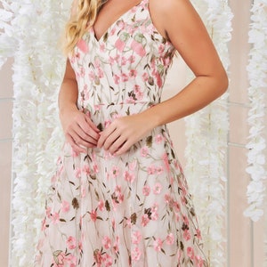 Sleeveless Floral Mesh Maxi Dress Ivory, Winning Choice for Weddings ...
