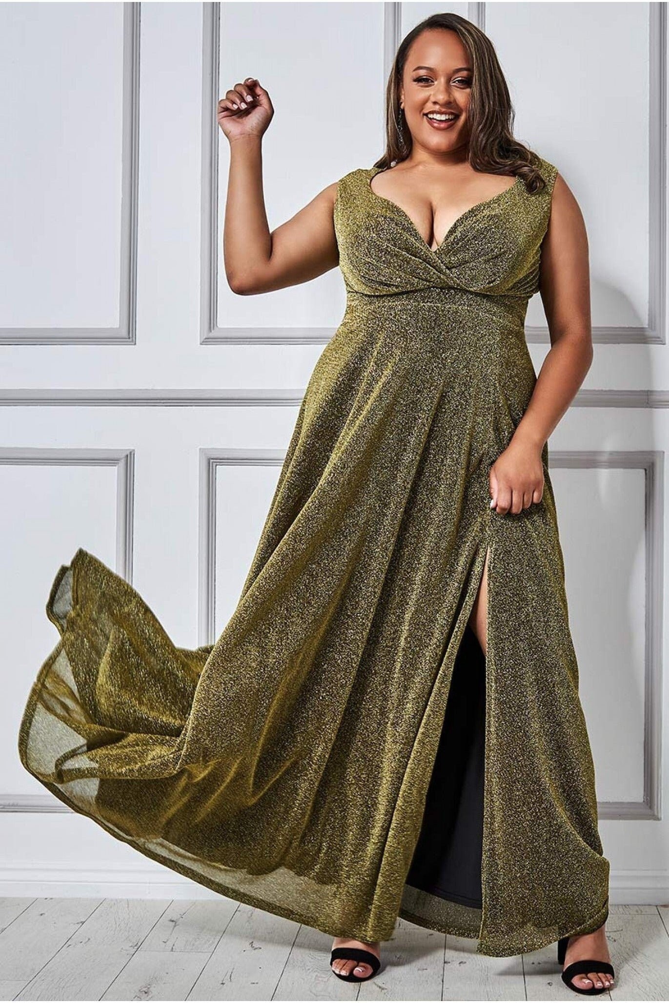 Crossover Lurex Glitter Maxi Dress Gold Dress - Etsy