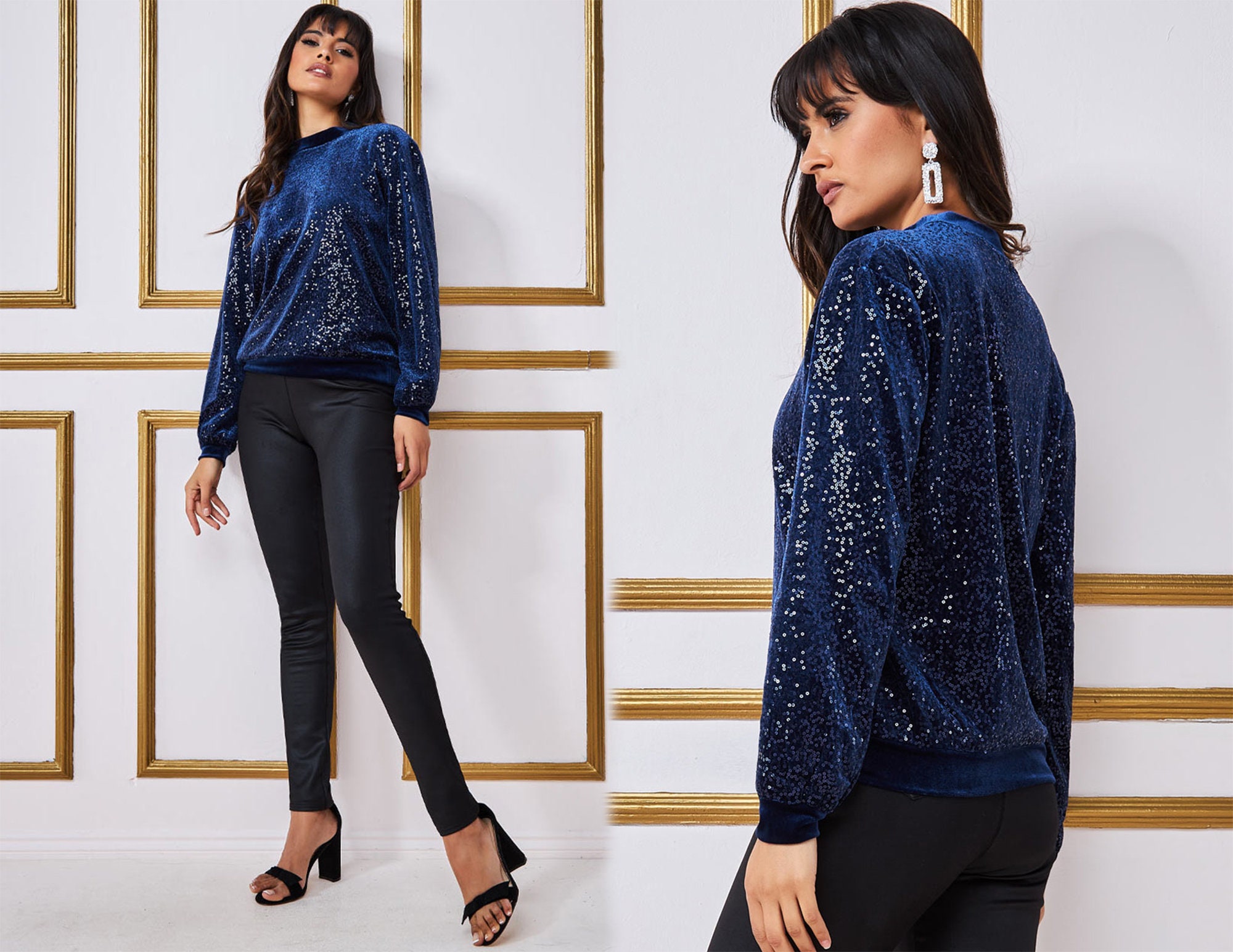 Navy sequin best sale jumper