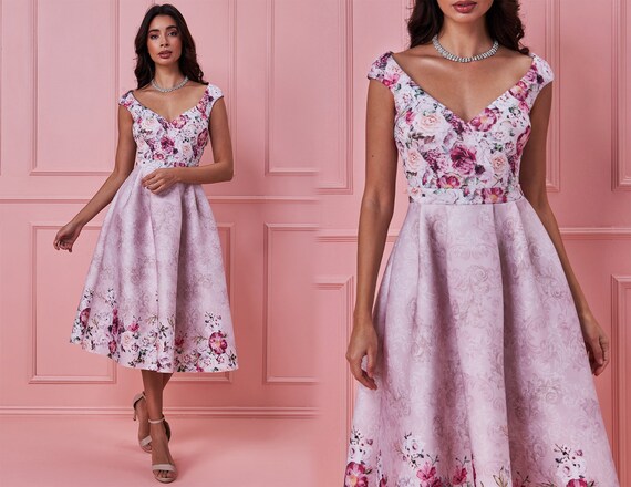 floral cocktail dress for wedding