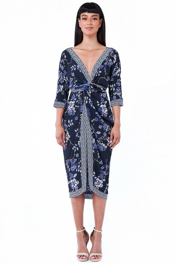 Reversible Multiway Wrap Dress Blue 