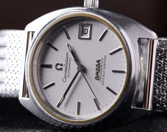 Vintage 1973 Omega Constellation Watch, Cal. 1011, C-Shape Case