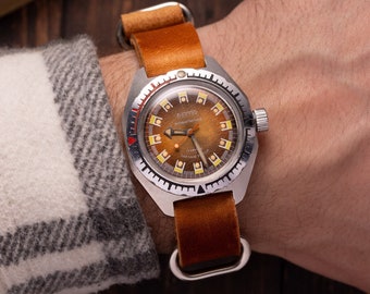 montre vintage Wostok (Vostok) Amphibia, montre de plongée, montre militaire, montre de collection, montre mécanique, montre rétro originale, cadeau pour lui