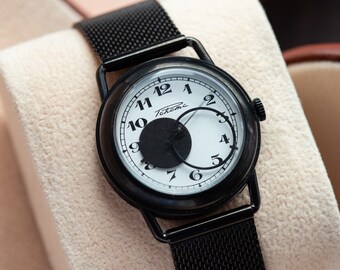 Vintage Raketa Watch, Copernicus wrist watch, Copernic Black planet (Kopernik), Mechanical Soviet Russian Watch, Moon watch, Gift for him