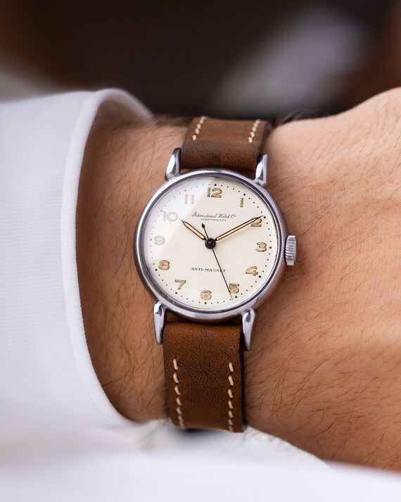Vintage watch IWC International Watch Co Schaffhausen Cal. 60 Teardrop case Swiss watch Rare collectible antique watch Gift for him