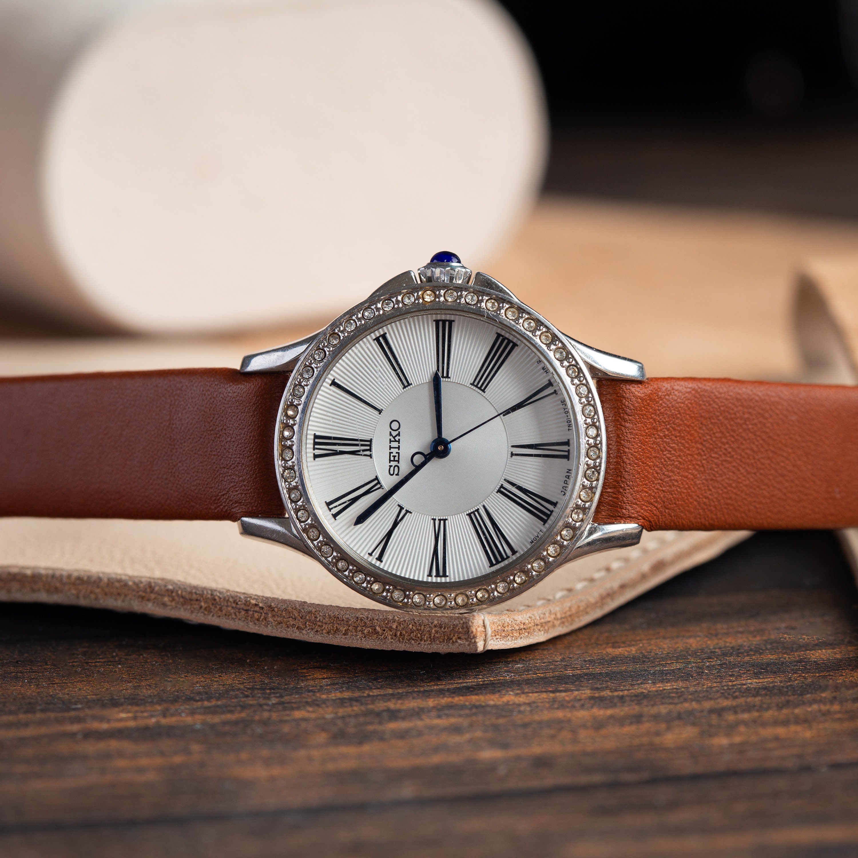 Ladies Vintage Watch Seiko Roman Dial Rare Watch Japan Watch Watch for Women Retro Watch Gift for Her Leather Strap Collectible Etsy