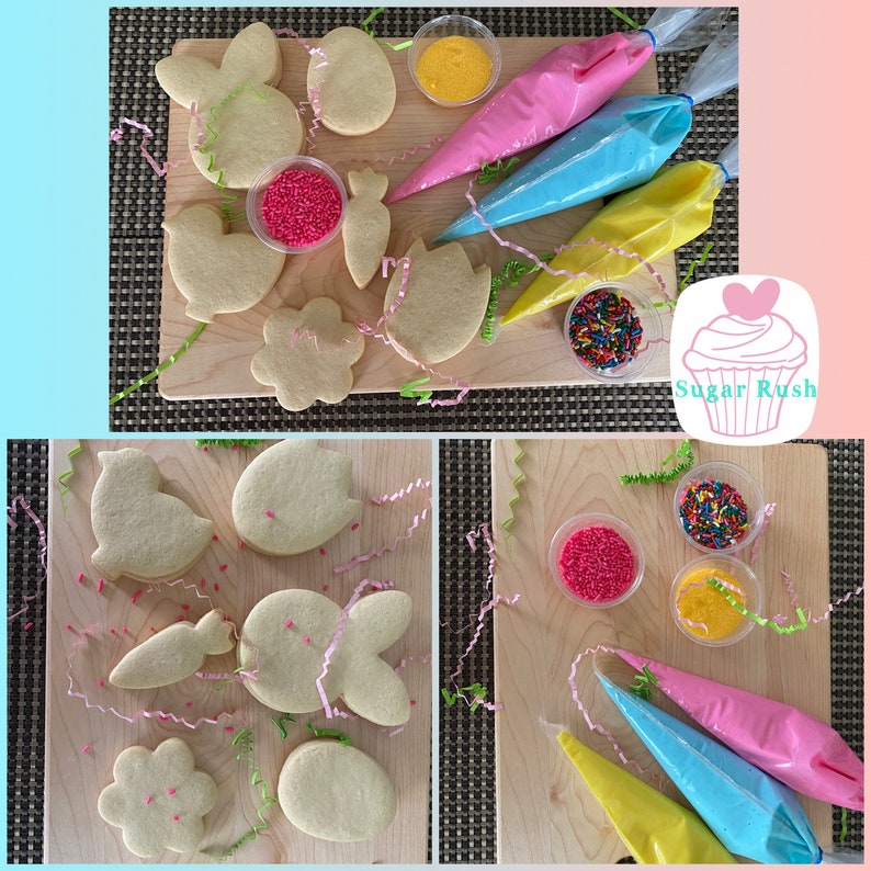 DIY Easter Cookie Decorating Kit/sugar Cookies/easter Sugar Cookies/12