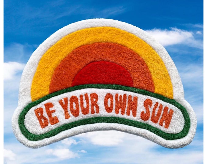 Be your own sun tufted rug | handmade rainbow floor mat | colorful personalized rug | housewarming gift | positive home decoration