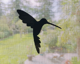 Retractable Screen Door Decals - 5 per pack - prevent collisions into screens, decorate, protect (Hummingbird)