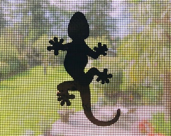 Retractable Screen Door Decals - 5 per pack - prevent collisions into screens, decorate, protect - (Gecko)