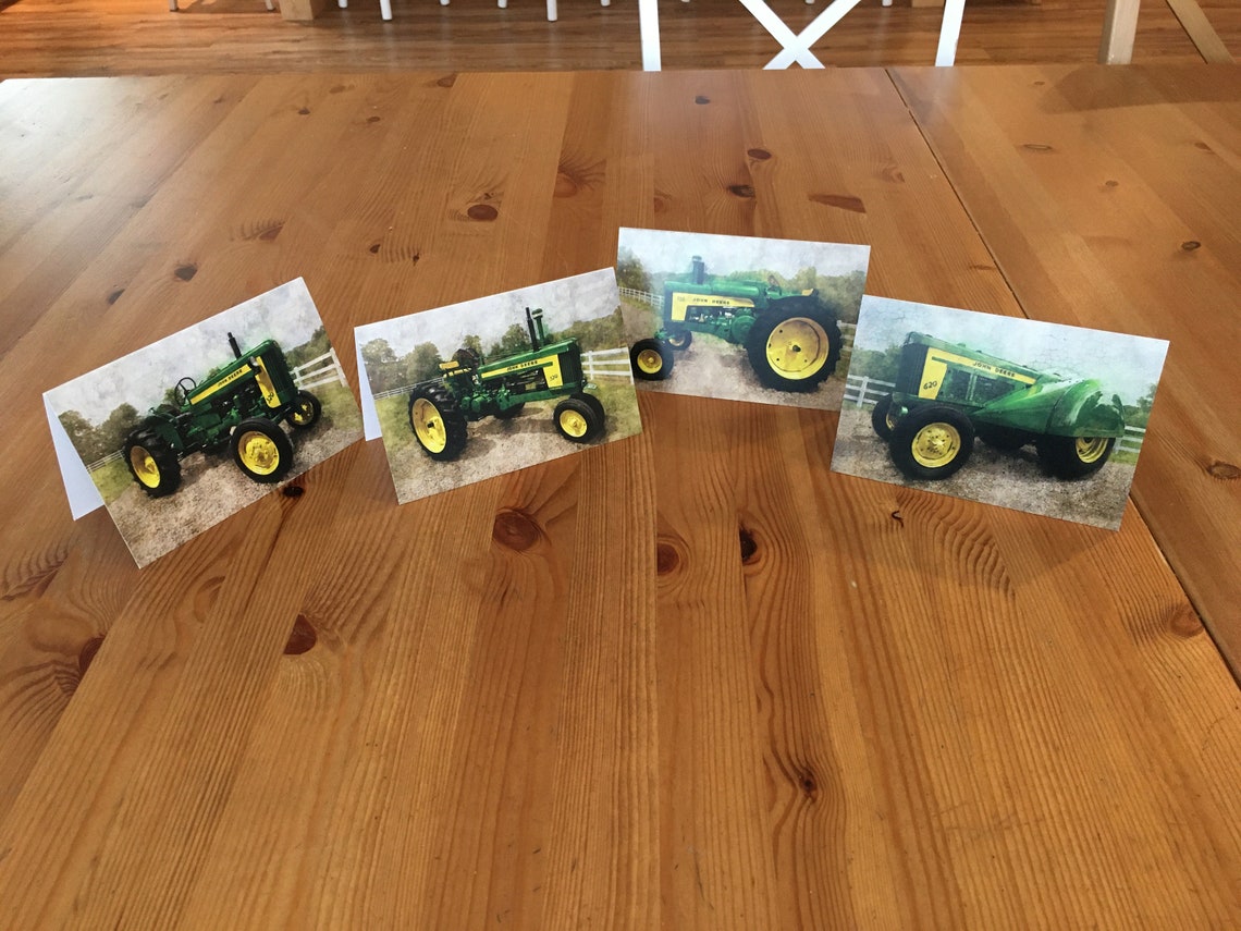 John Deere Tractor Greeting Cards Set of 4 unique cards with Etsy