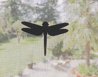 Retractable Screen Door Decals - 5 per pack - prevent collisions into screens, decorate, protect (Dragonfly)