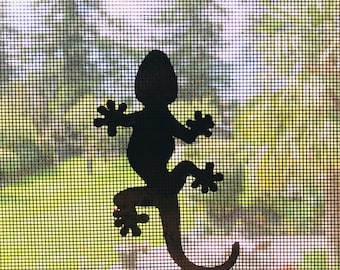 Calcomanías retráctiles para puertas mosquiteras (5 por paquete): evitan colisiones contra las mosquiteras, decoran y protegen (Gecko)
