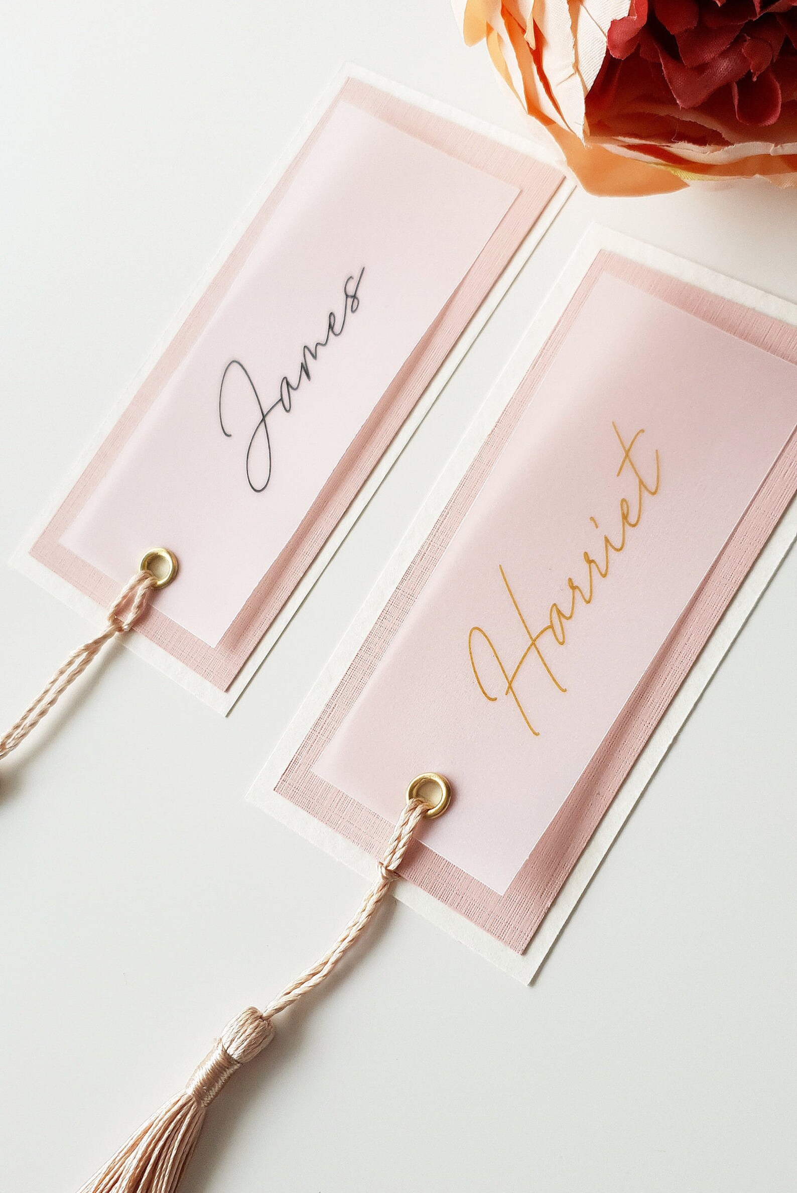 Luxury Vellum Tassel Place Cards Wedding Place Cards Premium Etsy