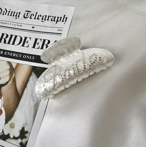 Personalised Bride claw clip, Bridal hair, bride hair accessory, Hen Party hair clip