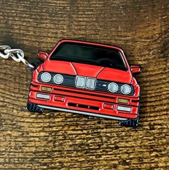 BMW E30 M3 Keychain henna red Gem