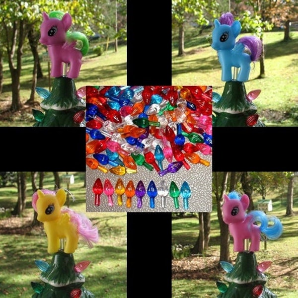 Specialty Ceramic Christmas Tree Topper Little Pony Flying Unicorn Bulbs Lights Fits Medium to Large tree