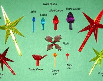 Ceramic Christmas Tree Twist Light Bulbs Small, Med/Large, Extra Large, Mini, Dove, Holly (You Choose Color) **FREE SHIPPING**