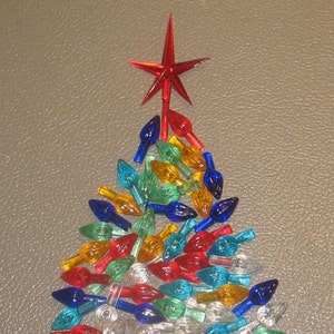50 Replacement Med/Large Ceramic Christmas Tree Large Twist Light Bulbs RED Star, 6 Colors, See measurements