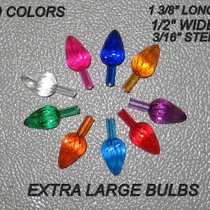 9 EXTRA LARGE Twist Lights Bulbs for Ceramic Christmas Tree, W/9 Colors