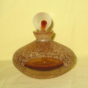Vintage Fifth Avenue Crystal Amber perfume bottle Double glass, FREE SHIPPING