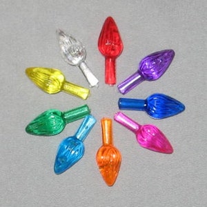 9 Med/Large Vintage Ceramic Christmas Tree Twist Flame Light Bulbs