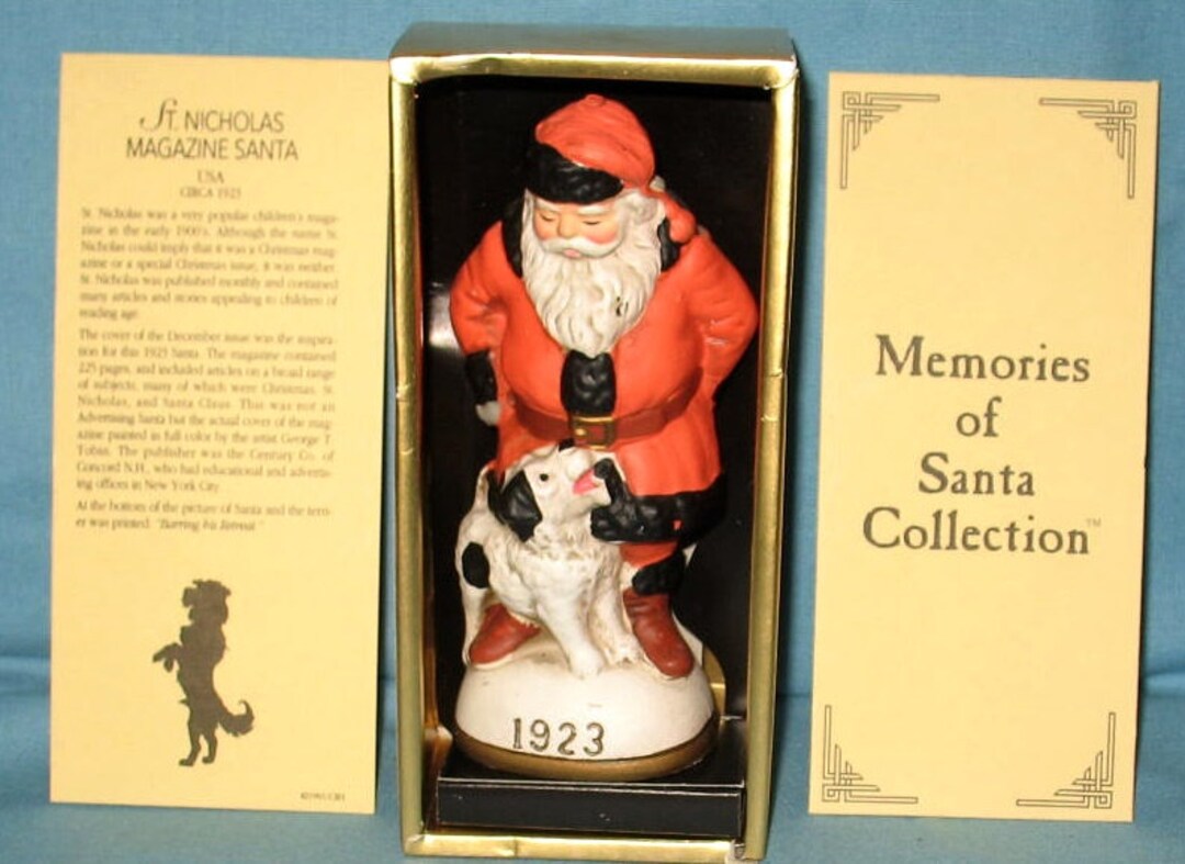Vtg Memories of Santa Christmas Ornaments in Box, 1923 St. Nicholas ...