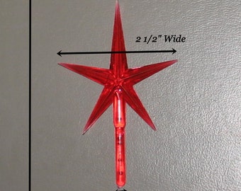 XL Extra Large RED Ceramic Christmas Tree Star Topper 4" tall Free Shipping