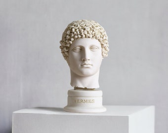 Statua in marmo HERMES, Busto, Scultura, Decorazione per la casa, Qualità Premium / Decorazione greca antica / Dei mitologici / Mitologia greca / Mercur