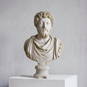 Marcus Aurelius Stoic Bust Statue – Meditations Author Home Decor & Philosophy Gift