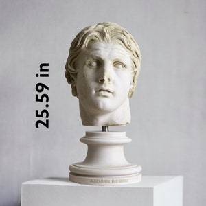 Alexander The Great Marble Bust | Greek Home Decor | Handcrafted Statue Gift for History Lovers