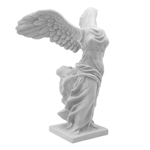 Greek Statue – Winged Goddess Nike of Samothrace | Handcrafted Marble Dust Victory Sculpture (10.23 in / 26 cm)