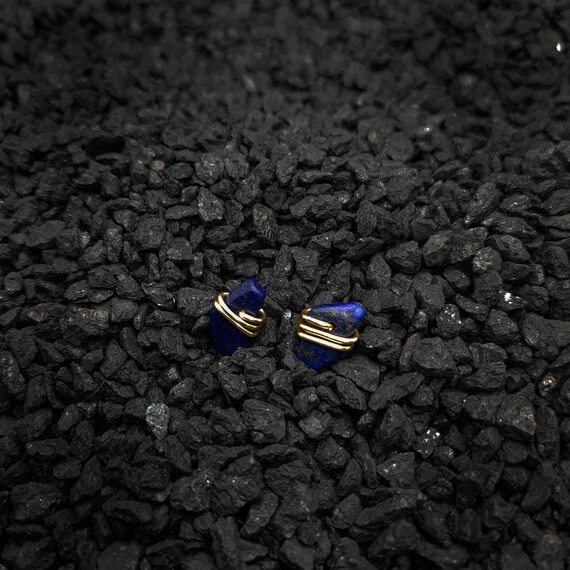 Lapis Lazuli Earrings, Gemstone Earrings, Edgy jewelry, Chip Earrings, Blue earrings, Handmade jewelry, Gifts For Her,