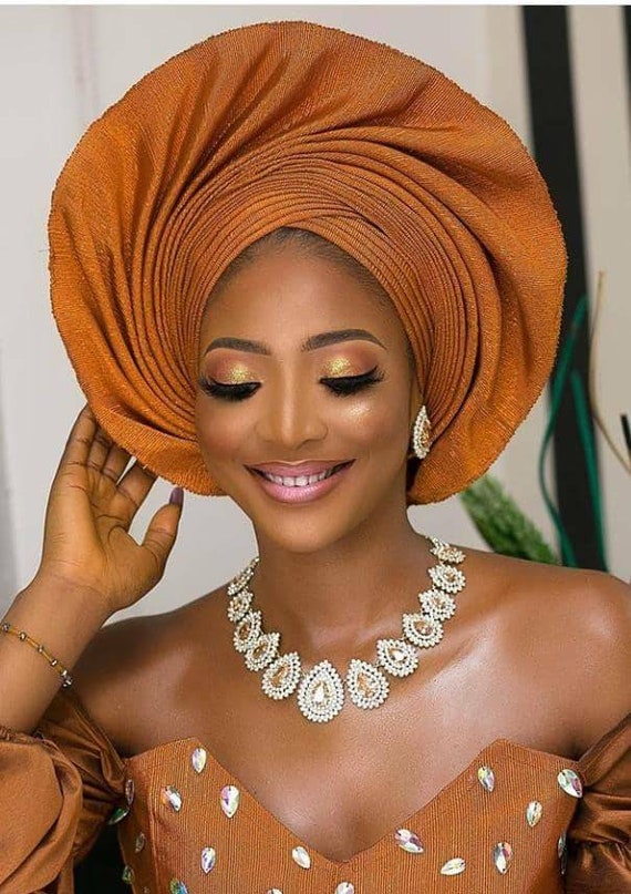 Aso oke auto gele and shoulder, Auto gele ready to wear, Autogele, Aso