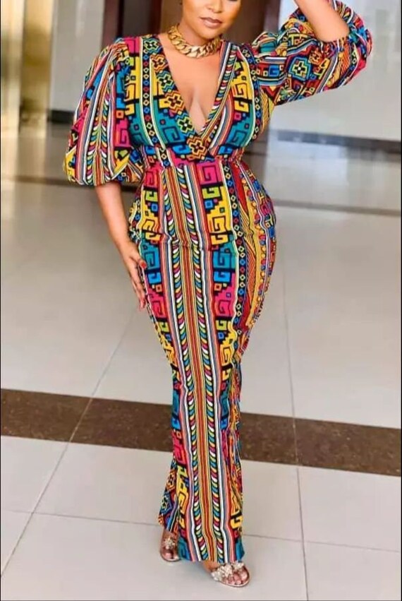 African Clothing African Print Dress 