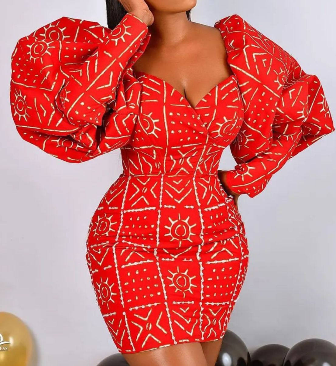 Puff sleeve ankara dress hot sale