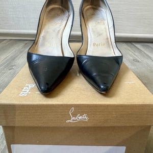 Christian Louboutin Decoltissimo 100 Black Kid Leather Pumps EU 34 Shoes