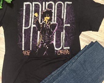Vintage 80s Prince And The Revolution Band Tee Large Purple Rain Era Concert Shirt Mens Graphic T Shirt