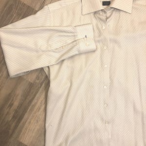 Paul Smith Mens Dress Shirt Cream Button Up Long Sleeve Designer Shirt Classic Formal Minimalist