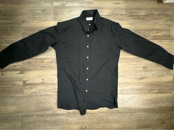 YSL 70s Vintage Black Men's Dress Shirt - image 5