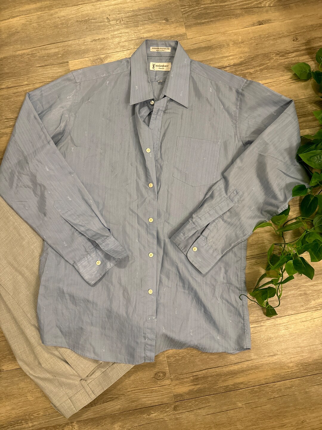 Men's Vintage Blue Denim 1970s Shirt M/L
