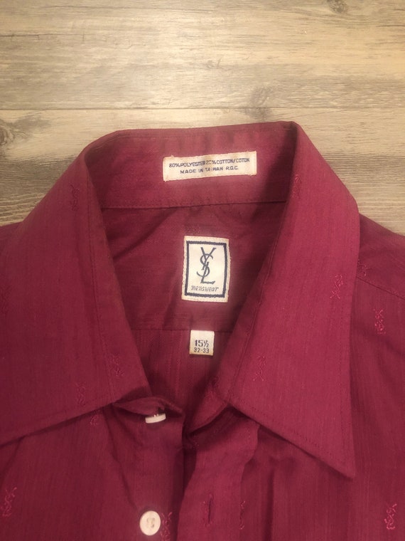 YSL 70s Vintage Purple Men's Dress Shirt - image 3