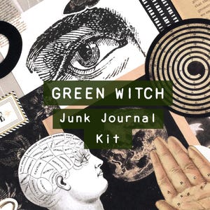 Green Witch Kit  |  Book of Shadows Gothic Junk Journal  |  Dark Academia Ephemera