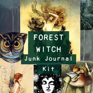 Forest Witch Junk Journal Kit  |  Cottagecore Fairy Ephemera & Nature Journal