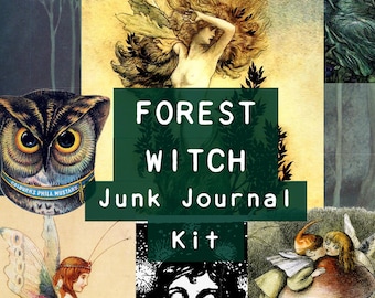 Forest Witch Junk Journal Kit  |  Cottagecore Fairy Ephemera & Nature Journal